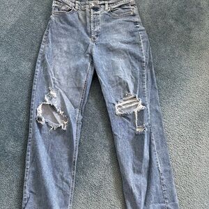 Wild Fable Medium Wash High Waisted Distressed Jeans